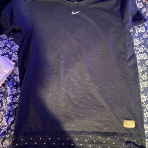Nike Black Tee with Tan Logo Patch